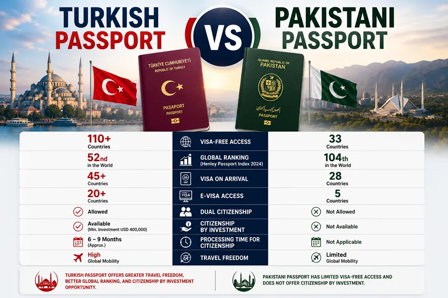 Turkish Passport vs Pakistani Passport